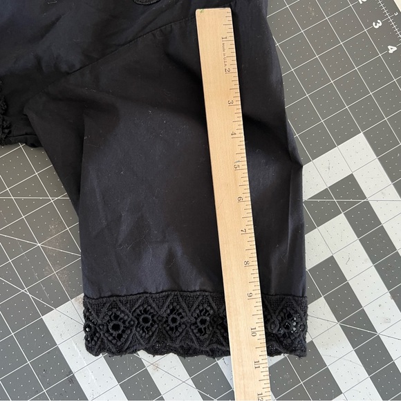 Tricia Fix for re_nuuly upcycled Black Lace Trim Button-Up Shirt sz M - Picture 11 of 12